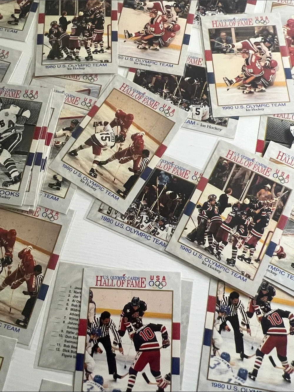 40 Vintage 1980 U.S. Olympic Ice Hockey Trading Cards